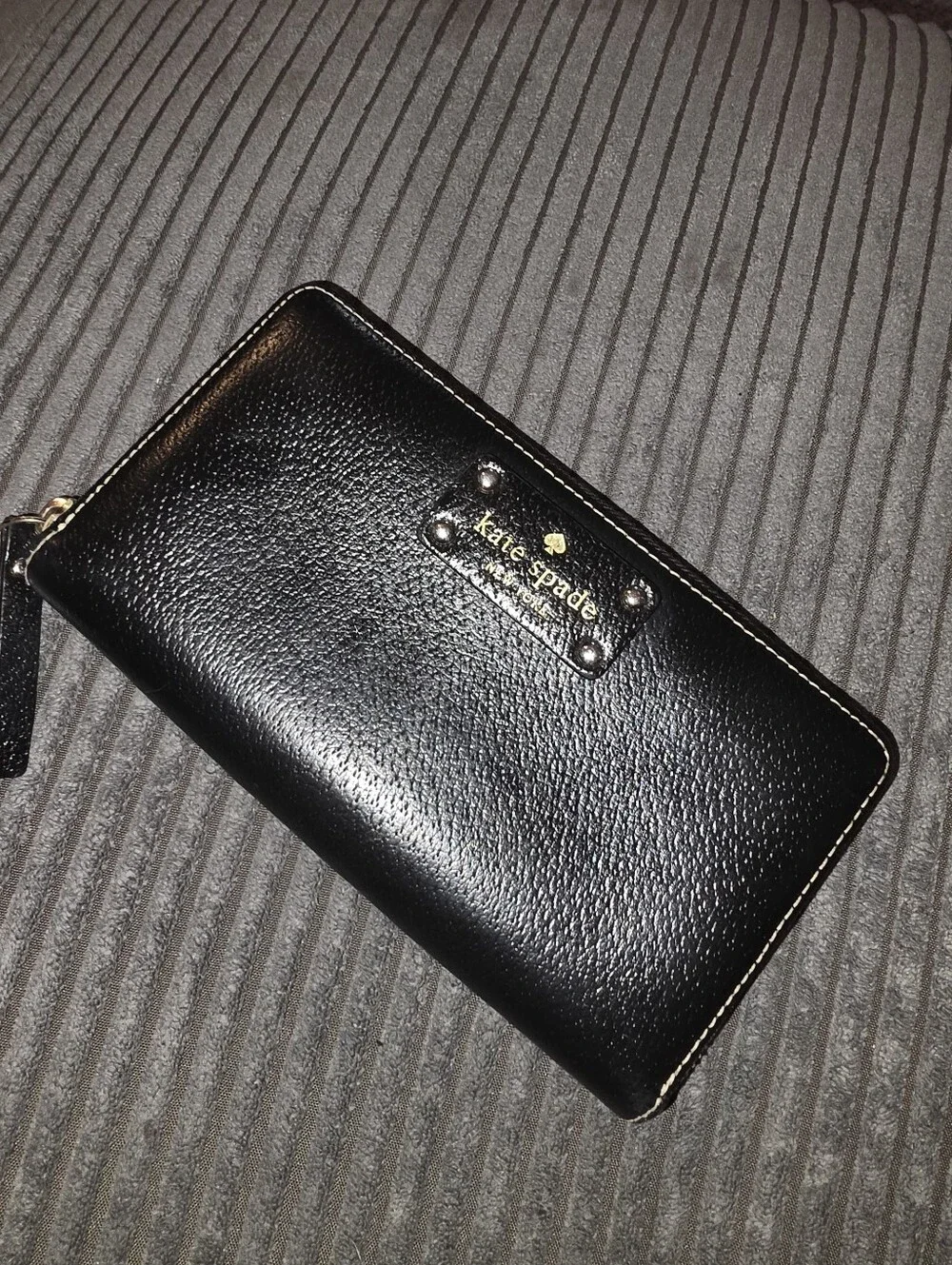Kate Spade Zip Black Wallet Leather